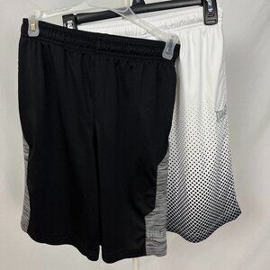 BUNDLE 2 Pairs Everlast Sport Black White Basketball Athletic Shorts Size L